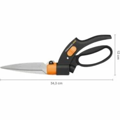 Fiskars Cisaille à Gazon, Lames Rotatives, Mécanisme Anti-bourrage Servo-System, Longueur: 34,4 Cm, Lames En Acier/Poignées En Plastique, Noir/Orange, GS42, 1000589 -Outil de taillage Soldes 10641591 3