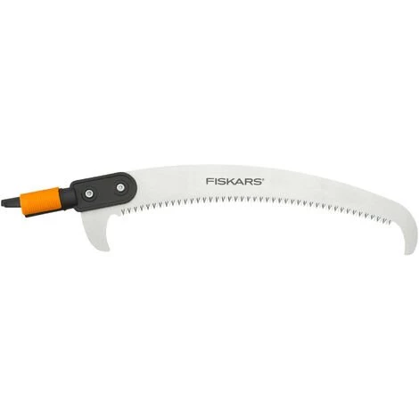 Fiskars Scie à élaguer Pour Manche Télescopique QuikFit, Tête D'outil, Longueur: 55 Cm, Lame En Acier Trempé, Noir/Orange, QuikFit, 1000691 3 Fiskars Scie à élaguer Pour Manche Télescopique QuikFit, Tête D'outil, Longueur: 55 Cm, Lame En Acier Trempé, Noir/Orange, QuikFit, 1000691