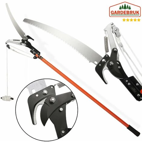 DEUBA Scie Téléscopique Coupe-branches Avec Câble Traction Arbre Scie Jardinage 3 DEUBA Scie Téléscopique Coupe-branches Avec Câble Traction Arbre Scie Jardinage