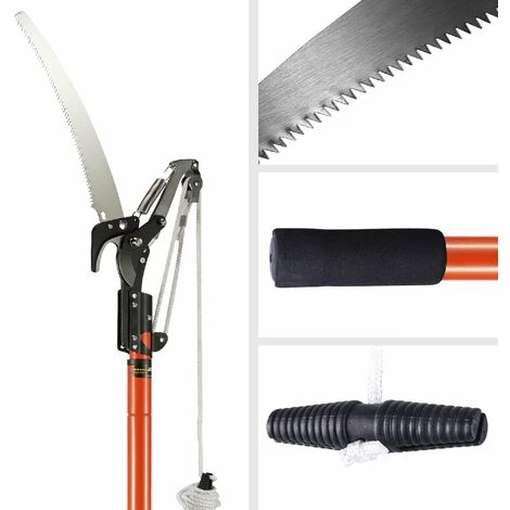 DEUBA Scie Téléscopique Coupe-branches Avec Câble Traction Arbre Scie Jardinage 7 DEUBA Scie Téléscopique Coupe-branches Avec Câble Traction Arbre Scie Jardinage – Image 5