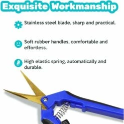 LANGRAY Sécateur à Main De Jardinage Sécateur Avec Lames Courbes En Acier Inoxydable Bleu -Outil de taillage Soldes 25752718 4