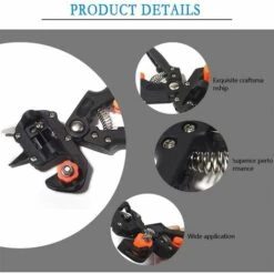 LANGRAY Ciseaux De Jardin Professionnel Pour Arbre à Fruits Avec 3 Lames Rempla?ables, Tournevis Et Clé Cruciforme, Branche De Plante De Vigne, Ciseaux De Coupe D'arbre à Fruits. -Outil de taillage Soldes 27119557 4