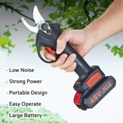 BRIDAY 48VF SÉCateur ÉLectrique, Rechargeable Sécateur électrique Sans Fil Professionnel Pour Jardins Parcs Fermes Serres, Double Batterie Avec Boîte De Rangement Prise EU -Outil de taillage Soldes 30281290 2