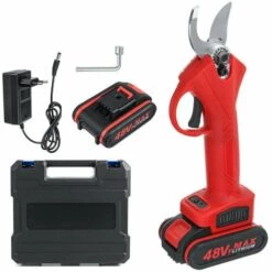 TIGA Sécateur électrique Sans Fil 48V 500W Coupe De Branche D'arbre Avec 1 Batterie
