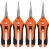 ABCRITAL Lot De 4 Sécateurs De Jardinage En Acier Inoxydable Pour Plantes Sécateur À Main Professionnel Pour Jardin Et Pelouse, Pour Culture Hydroponique, Jardin Et Bonsaï (Orange)