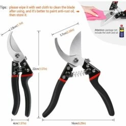 DEVENIRRICHE Sécateur De Jardin, Ressort Secateur Professionnel Ciseaux Secateur Ø20 Mm Sécateur Avec 75CR1 Lame/Ressort En Acier Inoxydable De Rechange, PVC Poignée Antiglisse, Manipulation Facile -Outil de taillage Soldes 48158708 3