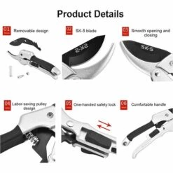 READCLY SéCateur Jardin, SéCateur Multifonction En Acier Inoxydable, Ciseaux De Jardin Pour Couper Le Feuillage, Les Vignes, Les Arbustes, Les, Cisaille 20mm Fleurs Vignes Plantes De Jardin -Outil de taillage Soldes 48335237 2