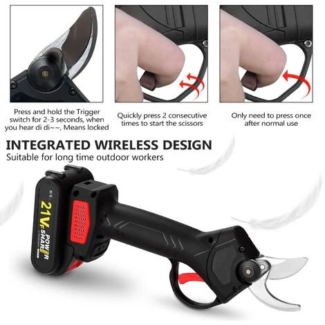 ZHUOXUAN Sécateur électrique Sans Fil Professionnel 21V,Cisailles De Jardin électriques,Sécateur électrique Portable 6 ZHUOXUAN Sécateur électrique Sans Fil Professionnel 21V,Cisailles De Jardin électriques,Sécateur électrique Portable – Image 4