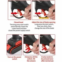 GISAM Sécateur 21V 2 Batteries Coupeuse D'élagage D'aménagement Paysager Pour Arbres Fruitiers -Outil de taillage Soldes 51909559 4