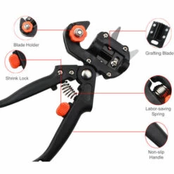 LIFCAUSAL Grafter Pruner Kit Outils De Greffage Professionnels Sécateur De Jardin Sécateur à Greffer Ciseaux 2 En 1 Kit D'outils De Coupe Avec Lames Remplaçables -Outil de taillage Soldes 52728424 5