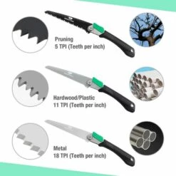 Mossy Oak Scie à Elaguer, Scie Pliante, Scie à Métal 3 En 1 Multifonction Pour Emondage, Jardinage, Couper Bois, Tuyaux, PVC, Métal Non-ferreux, Usage De Camping -Outil de taillage Soldes 53275127 4