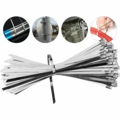 CATHERINE Lot De 100 Colliers De Serrage Inox - 200 X 4.6 Mm - Attache Câble Autobloquant Bandage De Serrage Pour Maison Bureau Garage Atelier -Outil de taillage Soldes 55654475 2
