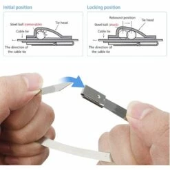 CATHERINE Lot De 100 Colliers De Serrage Inox - 200 X 4.6 Mm - Attache Câble Autobloquant Bandage De Serrage Pour Maison Bureau Garage Atelier -Outil de taillage Soldes 55654475 4