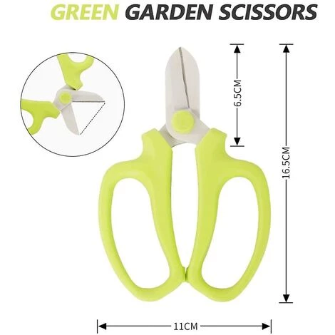 CADEAUX Ciseaux De Jardin Professionnels Avec Poignée, Ciseaux à Fleurs Verts 4 CADEAUX Ciseaux De Jardin Professionnels Avec Poignée, Ciseaux à Fleurs Verts – Image 2