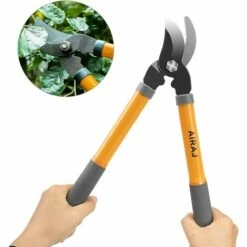 AIRAJ Bypass Loppers, More Power Less Effort Branch Lopper, Hardened Steel Blades With Non-Stick Coating, Bypass Loppers And Tree Trimmer Longueur : 38.5 Cm, Quality Gardening Tree Lopper -Gray/Orange -Outil de taillage Soldes 59894798 4