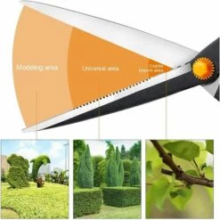 AIRAJ Lot De 2 Cisailles à Haies – Avec Cisailles à Haies De 61 Cm, Coupe-arbres De 48,3 Cm, Avec Poignées Antidérapantes Et Lames Tranchantes Comme Un Rasoir, Cisailles De Jardin 2 En 1 Et Coupe-branches. -Outil de taillage Soldes 59894809 3