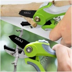 AIRAJ Sécateurs Set De 2 - Bypass Et Enclume - Sécateur Professionnel Léger Pour Le Jardin, Sécateur à Main Pour Le Jardin Avec Lame SK-5 Téflon, Forme Ergonomique, Coupe à Travers Les Tiges Avec Plus De Facilité. -Outil de taillage Soldes 59894821 3