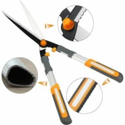 AIRAJ Ciseaux à Haies Légers (600mm), Avec Poignées Ergonomiques Antidérapantes Et Lames Tranchantes Comme Des Rasoirs, Ciseaux De Jardin Professionnels Pour Les Haies, Les Arbustes Et Les Buissons - Coupez Et Taillez Facilement. -Outil de taillage Soldes 59894822 3