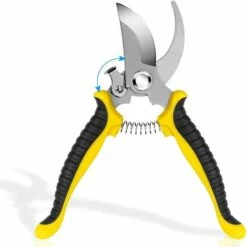 DENUOTOP Sécateurs Et Ciseaux Sécateur De Jardinage Ciseaux De Jardin Avec Lame/Ressort En Acier Inoxydable Poignée Antiglisse