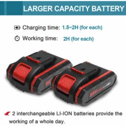 JMAX Sécateur 30mm Avec 2x Batteries Coupeuse D'élagage D'aménagement Paysager Pour Arbres Fruitiers Noir -Outil de taillage Soldes 60255409 5