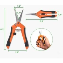 MEZHENG 2 Paquets De Ciseaux De Garniture De Jardinage Sécateur à Main Cisailles D'élagage Avec Lames Droites En Acier Inoxydable Pour Hydroponique, Jardin Et Bonsaï (Orange) -Outil de taillage Soldes 61310084 5
