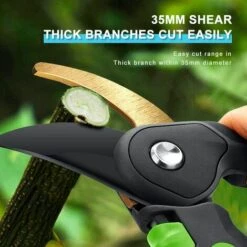 MEZHENG Sécateur, Principe De Coupe Bypass Professionnel Lame De Sécateur En Acier Inoxydable En Acier 46 Mm, Ouverture De Manche Variable à 2 Niveaux, Avec Manches En éponge Et Grille De Protection -Outil de taillage Soldes 61310131 3