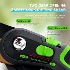 MEZHENG Sécateur, Principe De Coupe Bypass Professionnel Lame De Sécateur En Acier Inoxydable En Acier 46 Mm, Ouverture De Manche Variable à 2 Niveaux, Avec Manches En éponge Et Grille De Protection -Outil de taillage Soldes 61310131 4