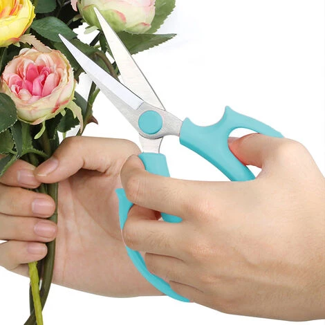 JUNJUN-Ciseaux à Fleurs De Jardin, Cisailles à Fleurs En Acier Inoxydable, Sécateur Puissant Pour Fleurs, Branches Bleu 6 JUNJUN-Ciseaux à Fleurs De Jardin, Cisailles à Fleurs En Acier Inoxydable, Sécateur Puissant Pour Fleurs, Branches Bleu – Image 4