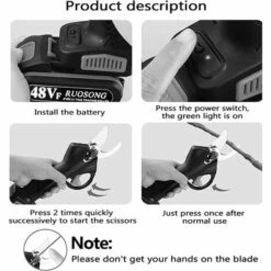 OSQI Sécateur électrique, Sécateur électrique Professionnel Sans Fil Rechargeable 48VF Pour Jardins, Parcs, Fermes, Serres, Double Batterie Avec Boîte De Rangement Prise UE -Outil de taillage Soldes 65500932 3