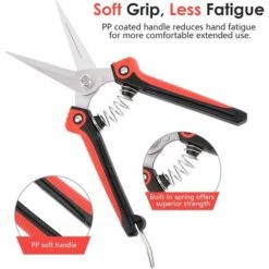 OSQI Sécateurs, Sécateurs Manuels De Jardinage En Acier Inoxydable Robustes Cisailles De Jardin Polyvalentes Ultra Tranchantes Pour La Cueillette De Fruits, Tailler Les Fleurs Des Plantes, Noir Et Rouge -Outil de taillage Soldes 65505161 2