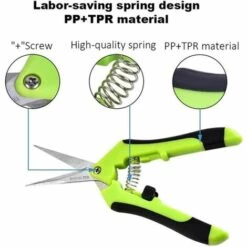 MEZHENG Sécateur De Jardin, Professionnel Ciseaux De Jardinage, Pointe Haute Secateur Précision, Sécateur Lame Droite Inoxydable, Main Pour Bonsaï, Poignées à Ressort -Outil de taillage Soldes 65824038 3