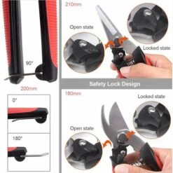 MEZHENG Set De Sécateurs Professionnels, Inox, Manche Antidérapant 11 MEZHENG Set De Sécateurs Professionnels, Inox, Manche Antidérapant -Outil de taillage Soldes 66137268 5