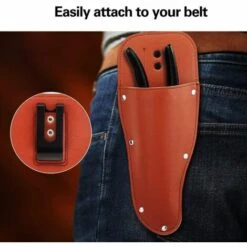 Cisaille Holster, Gaine D’Outil En Cuir PU Avec Support Métallique, Ceinture Sac Couverture Pour Pinces, Sécateurs, Ciseaux, Couteau Ou Jardin Accessoires Multifonction - Brun 14*6.5cm Adélala -Outil de taillage Soldes 66379215 5
