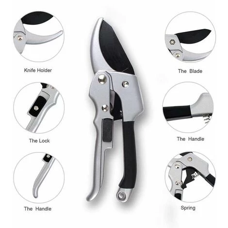 ENLENK Sécateur D'arbre à Main à Contournement Professionnel, Lame En Acier Inoxydable Au Chrome-vanadium, Sécateur à Enclume Tranchante, Conception De Poulie, Moins D'effort, Longueur De 8 " 4 ENLENK Sécateur D'arbre à Main à Contournement Professionnel, Lame En Acier Inoxydable Au Chrome-vanadium, Sécateur à Enclume Tranchante, Conception De Poulie, Moins D'effort, Longueur De 8 " – Image 2