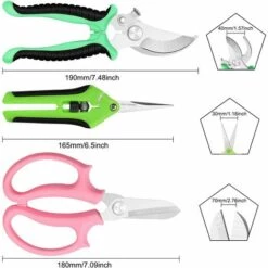 JOORRT Sécateurs 3 Pièces,Cisailles à Main Avec Lames En Acier De Haute Qualité,Poignées Antidérapantes,Cisailles à Plantes Professionnelles,Cisailles à Roses Tranchantes Pour Branches,Fleur,Fruit -Outil de taillage Soldes 67689001 5