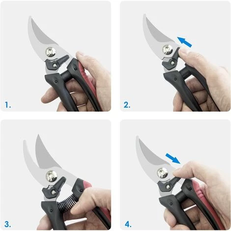FLYME Sécateur Professionnel En Alliage D'acier Carbone Qualité Supérieure Lame Aiguisée Bypass Shears Noir Et Rouge 4 FLYME Sécateur Professionnel En Alliage D'acier Carbone Qualité Supérieure Lame Aiguisée Bypass Shears Noir Et Rouge – Image 2