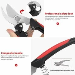 LTS FAFA Secateur De Jardin Sécateur Jardin Lame Franche Ciseaux De Jardin De Haute Précision Avec Lame Incurvée Et Inoxydable -Outil de taillage Soldes 67894599 4